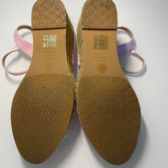 Stuart Weitzman Women's Tia Espadrille Wedge Sandals Sz 9 - Picture 3 of 5